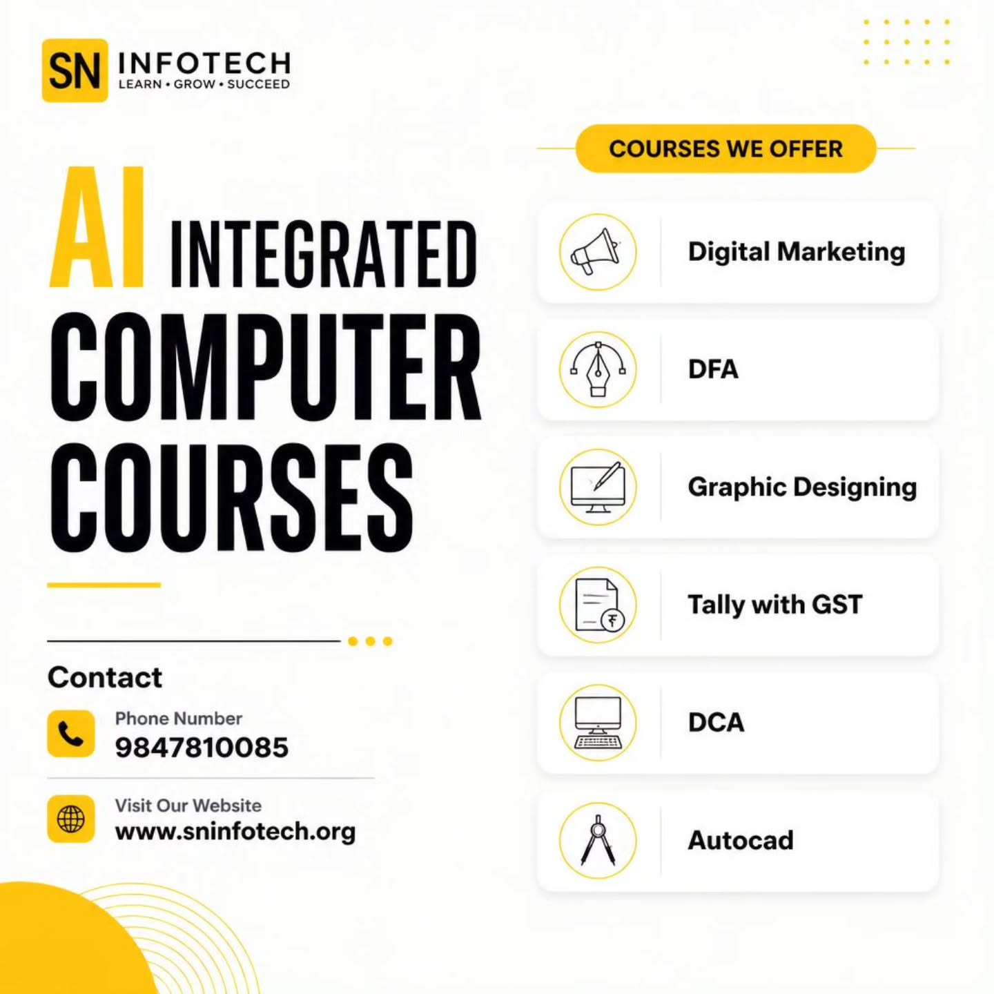 Start your digital career the right way.
SN Infotech-il practical training + real skills.Admissions open now.Call: 9847810085
www.sninfotech.org#sninfotech #digitalmarketingkerala SNInfotech #VacationCourse #KeralaStudents #LearnWithSN