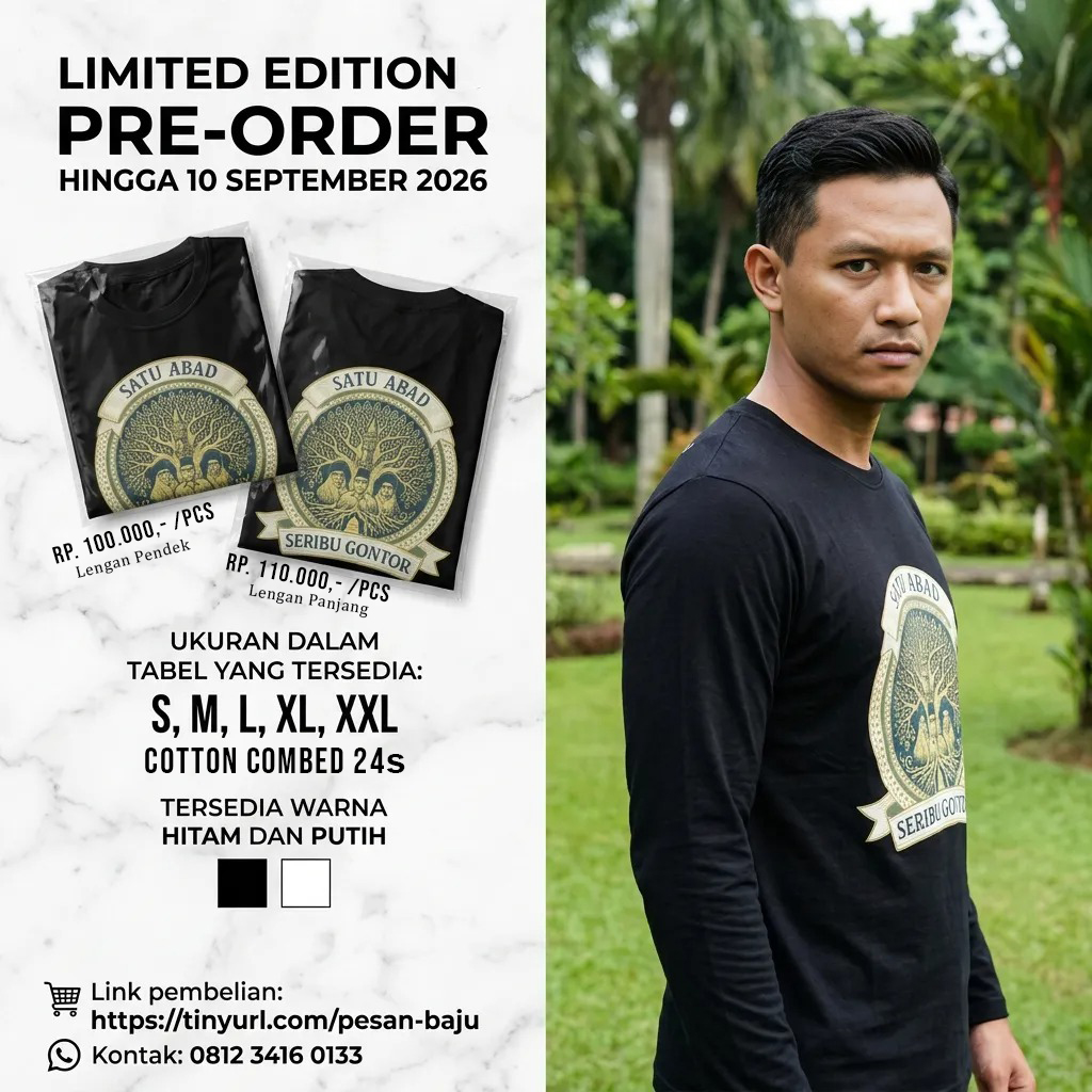 Bismillah, PRE-ORDER
Limited Edition
Tersedia Warna Hitam dan Putih
Ukuran yang tersedia : S, M, L, XL, XXL
Bahan : Cotton Combed 24s
Sablon : DTFLink Pemesanan : https://tinyurl.com/pesan-baju#majalahgontor
#gontornews Bismillah, PRE-ORDER
Limited Edition
Tersedia Warna Hitam dan Putih
Ukuran yang tersedia : S, M, L, XL, XXL
Bahan : Cotton Combed 24s
Sablon : DTFLink Pemesanan : https://tinyurl.com/pesan-baju#majalahgontor
#gontornews
